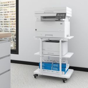 Ulteronixshop-Support Imprimante &agrave; 3 Niveaux Meuble Imprimante 60x50x68CM Table Imprimante avec roulettes Caisson Bureau de Rangement Organisateur de Stockage Charge de 90KG pour Bureau &agrave; Domicile (B - Neuf