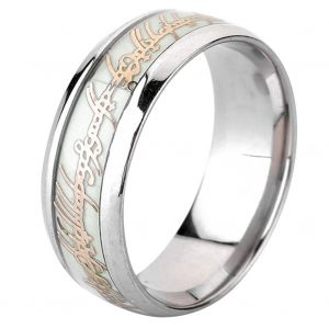 Bague Lumineuse En Acier Titane Style Occidental Avec Lettrage Arabe (8) - Neuf