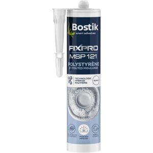 Colle Polystyrène et Toutes Moulures MSP 121 Intérieur/Extérieur Tous Supports Mastic Hybride Polymère Couleur : Blanc 1 Cartouche 290 ml - Neuf