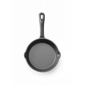 KALANKA-Poêle en fonte, avec 2 becs verseurs, poêle à frire pour four, feu, cuisinière à gaz, induction, électrique, plaque vitrocéramique, grill, barbecue, poignée: 120mm, ø165x(H)35mm - Neuf