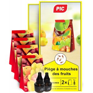 MAA-- Piège à Mouche des Fruits, 4 pièges à Colle avec 2 Attractifs - Anti Moucherons, Attrape Mouche Adapté à la Cuisine - Anti Moucherons Interieur - Neuf