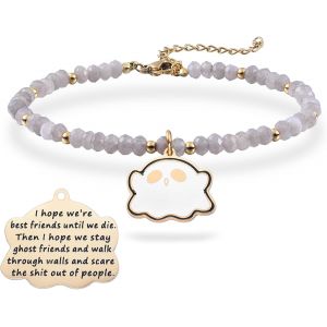 Kalsw-Cadeau D'amitié,Bracelet Fantôme Amusant Cadeau Pour Meilleure Amie,Épouse,Adolescente,S?ur,Bracelet En Pierre Naturelle - Neuf