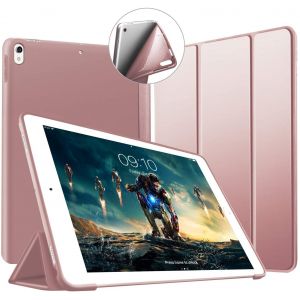 Coque pour iPad Air 3 10,5 2019 / iPad Pro 10,5 Pouces 2017 Case Housse Etui de Slim L&eacute;ger Protection Fonction Veille/R&eacute;veil Automatique, Tri Pli en Caoutchouc Flexible Smart Cover, Or Rose - Neuf