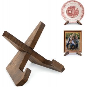 Support Assiette Decorative,Porte Assiette,Support Assiette En Bois,Presentoir Livre Cadre Photo De Table,Mini Chevalet-12 Cm (1 Pièce) - Neuf
