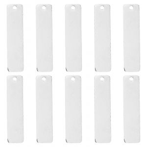 10pcs Estampage En Métal Blancs Graveable Porte-Clés En Métal Ébauches Étiquettes En Métal Vierges Étiquettes En Métal Pour La Gravure Étiquette D'estampage Vierge - Neuf
