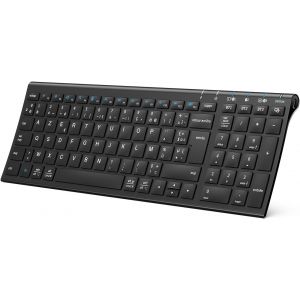 Clavier Bluetooth pour Mac, Clavier sans Fil Ultra-Mince et Rechargeable Multi-dispositifs avec 3 Canaux Bluetooth pour Apple Mac Pro/MacBook Pro/Air, iMac Pro, AZERTY Français - Neuf