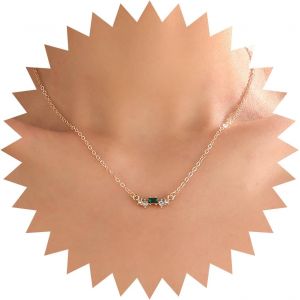 Collier Ras Du Cou Bohème En Cristal Émeraude Collier Pendentif En Cristal Cz Collier Collier Émeraude Verte Collier Chaîne Carrée Strass Bijoux Pour Femmes Et Filles Cadeaux - Neuf