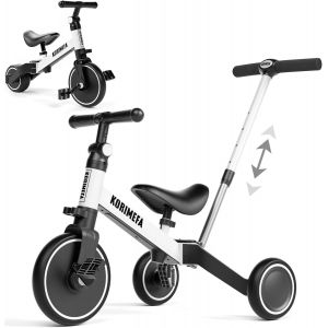Subzonal-Trike 4 En 1 Pour Enfants Avec Poign&eacute;e De Pouss&eacute;e Parentale Pour 1 &Agrave; 3 Ans, Gar&ccedil;ons, Filles, Tout-Petits, Tricycle, V&eacute;lo D'&eacute;quilibre Pour B&eacute;b&eacute;, Si&egrave;ge Et Poign&eacute;e R&eacute;glables - Neuf