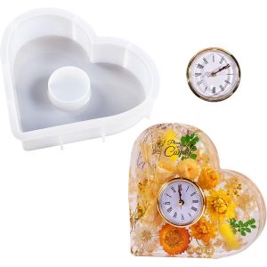 Horloge R&eacute;sine Moule &Eacute;poxy D'horloge Moules En R&eacute;sine De Silicone, Moule En Silicone En R&eacute;sine Avec Chiffres Romains D'insert D'horloge Pour L'horloge De Bricolage - Neuf