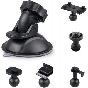 VornixorSarlshop-Ventouse mont&eacute;e sur voiture pour enregistreur de conduite, avec 5 types d'adaptateurs, support de voiture &agrave; 360 degr&eacute;s, utilis&eacute; pour la conduite de cam&eacute;ras DVR, cam&eacute;ras de mouvement - Neuf