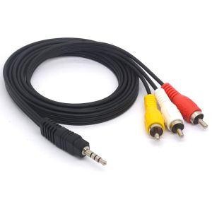 KALANKA-3,5 vers 3 RCA - Prise TRRS mâle 3,5 mm vers 3 RCA mâle - Câble d'extension stéréo pour caméscope audio vidéo A/V - Câble 1,5 m - Neuf