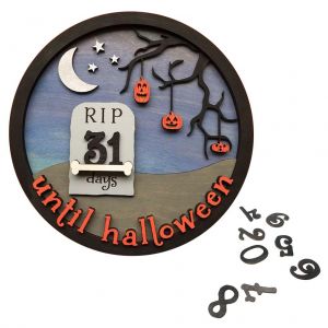 Hjlian Calendrier De Compte A Rebours En Bois Pour Halloween, Ornement De Bureau, Decoration De Maison Pour Les Fetes D'halloween, Fournitures De Fete - Neuf