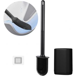 lbgwp60-Wc Silicone Balai Toilette Wc Avec Support Respirant &Agrave; S&eacute;chage Rapide(Noir Et Blanc) Toilettes Wc Murale Et Verticale Pour Toilettes De Salle De Bains Un Nettoyage En Profondeur - Neuf