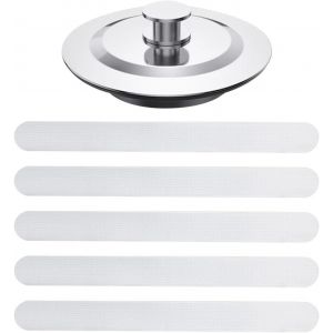 SJZG-Bouch De Baignoire En 1 Pièce, Autocollant Non Glissé En 5 Parties, Couvercle Des Eaux Usées, Accessoires D'Évier, Fournitures De Salle De Bain. - Neuf