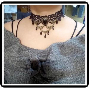 Collier Ras Du Cou Avec Ailes D'ange En Cristal Gothique En Dentelle Et Strass Pour Femme - Neuf
