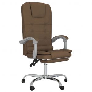Fauteuil de massage inclinable de bureau informatique &eacute;tude tissu brun Helloshop26 02_0025420 - Neuf