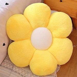 Coussin De Chaise En Forme De Fleur (30 X 30 Cm, Jaune), Coussin Doux Et Moelleux, Oreiller Tatami Pour Si&egrave;ge, Canap&eacute;, Jardin, Salon, Chambre D'enfant - Neuf