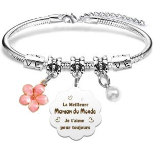 Eryi-Cadeau Fete Des Meres Bracelet Maman Cadeau Maman Cadeau Anniversaire Maman Cadeau Pour Maman Cadeau Fete Des Meres Personnalisé Maman Cadeau De Noël Halloween Pour Maman-Je T'aime, Maman - Neuf