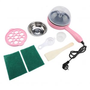 HJLIAN Mini poele electrique multifonction, cuiseur vapeur pour oufs, friteuse, outil de cuisine domestique, prise UE 220 V, rose - Neuf