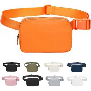 RFCBC-Sac Banane pour Femme et Homme, Sac Banane Tendance Sacs Bandoulière en Nylon Sacs de Voyage avec Sangle Réglable pour Sports de Plein Air Voyage en Course à Pied (Orange) - Neuf