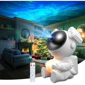 Bnhgc-Projecteur De Ciel Étoilé Led, Astronaute Projecteur De Ciel Étoilé Galaxy Veilleuse,Projecteur De Planétarium Avec Minuterie,Télécommande,Lampe De Projection Au Plafond Pour Chambre À Coucher, - Neuf