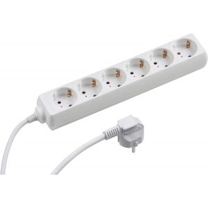 Barre multiprise &agrave; 3 Prises et rallonge avec Prise de Terre de 5 m - Neuf