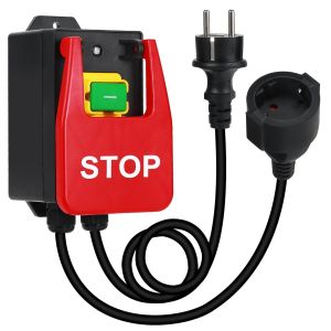Interrupteur, Interrupteur Monophas&eacute; 220 V, Interrupteur de S&eacute;curit&eacute; avec prise Interrupteur de machine pour &eacute;teindre rapidement la table de fraisage et d'autres appareils (stop) - Neuf