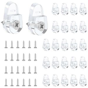 Paquet De 25 Clips De Montage De Miroir Kit,Cintres De Miroir Ronds Pour Kit De Clips De Retenue De Verre Mural Clips De Montage De Miroir Transparents - Neuf