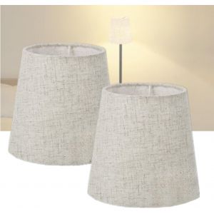 Tianyi-Lot De 2 Abat-Jours E14 Pour Lampe Table De Chevet Lampe Murale Lustre De Lampe Abat-Jour En Lin Remplacement Pour Lampe 15x14x11 Cm - Neuf