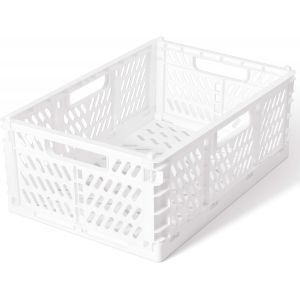Cagette Plastique Avec Poign&eacute;es Soft-Touch,43 X 29 X 17 Cm,Cagette Plastique Pliable,Caisse De Rangement Pliante Stable En Plastique Panier Pliable Pour Cuisine/Chambre D'enfant/Bureau - Neuf