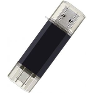 Lot de 2 cl&eacute;s USB C 16 Go double flash de type C + cl&eacute; USB A 2 en 1 pour stockage et sauvegarde (2 x 16 Go, noir et bleu) - Neuf