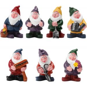 Mevronisshop-7 Pi&egrave;ces Nains De Jardin Miniatures, Nain De Jardin Figure De Jardin Nain De Jardin Dr&ocirc;le Mini Nain Jardin De F&eacute;es Figures De Nains De Jardin Miniatures Pour F&ecirc;te De D&eacute;coration De Jard - Neuf