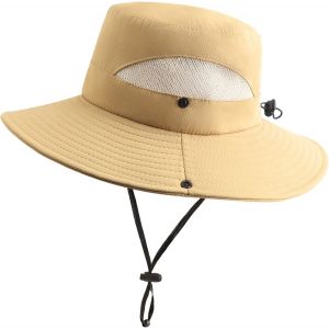 Kalanka-Chapeau De Soleil Femme L'extérieur Uv Protection Chapeau D'été À Large Bord Bonnet Pliable En Maille Plage Pêche Seau Casquette - Neuf