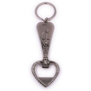 Kal-Ouvre-Bouteille Coeur D'amour Pendentif Porte-Cl&eacute;s En Argent En M&eacute;tal - Neuf