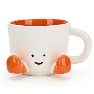 Tasses &Agrave; Caf&eacute;, Tasses Amusantes Et Mignonnes Pour Femmes, Tasses &Agrave; Caf&eacute; Et &Agrave; Th&eacute; En C&eacute;ramique De 380 Ml, Cadeau De Bureau Orange - Neuf