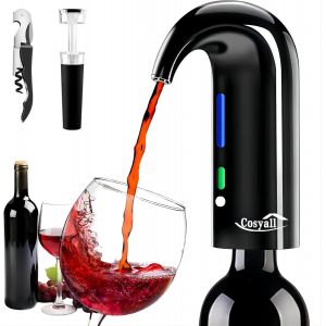 Mevronisshop-A&eacute;rateur &Agrave; Vin &Eacute;lectrique, D&eacute;canteur &Agrave; Vin &Eacute;lectrique Distributeur De Vin Automatique &Agrave; Un Bouton Oxyg&eacute;nation Rapide Du Vin Rouge, Dispositif De Versement Du Vin Avec Sac &Agrave; Poussi&egrave;re (No - Neuf
