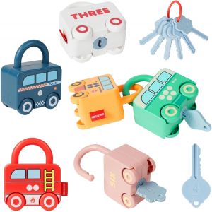 JGD-Jouets de Voiture Montessori, Clés et de Serrures pour Les Tout-Petits, Jeux de Société Occupés pour Les Activités des Tout-Petits, Cadeau pour Les Enfants de 3 4 5 6 Ans Garçons Filles Enfants - Neuf