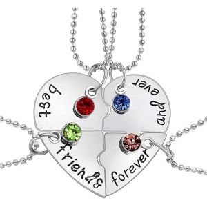 Kal-4 Collier D'amiti&eacute; D'argent D'alliage De Pcs - Soyez Coeur-Haped - Lettres &Eacute;crites Meilleurs Amis Pour Toujours Et Toujours - Neuf