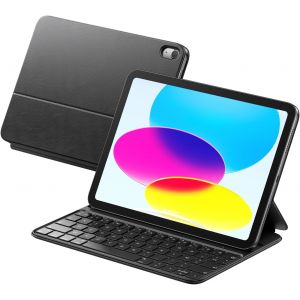 Clavier pour iPad 10 EME Generation/11eme A16 2025 11 Pouces, Deux Angles de Soutien, Ergonomique, Qualité Supérieure Clavier AZERTY, en Similicuir, Portable, Bleu - Neuf