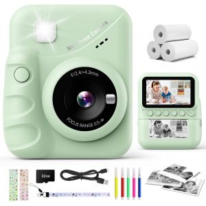 Appareil Photo Instantané Enfant, 3,0 Pouces Écran HD 48MP Appareil Photo Enfants avec Carte 32 Go, 1080P Appareil Photo Cadeau pour Garçons Filles de 3 à 12 Ans (Bleu) - Neuf