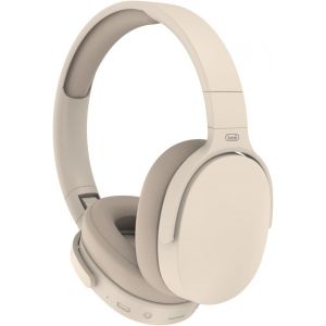 DJ 12E45 BT Casque sans Fil avec Microphone et Lecteur MP3 int&eacute;gr&eacute;, entr&eacute;e AUX-in, avec Bandeau Pliable, Compatible avec Smartphone et PC, autonomie 5-7 Heures, Recharge en 1-2 Heures, cr&egrave;me - Neuf