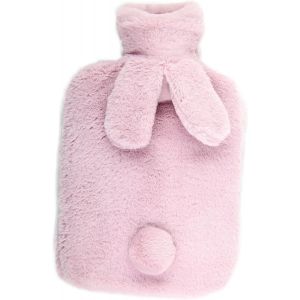 JGD-Bouillotte eau Chaude Peluche,2L Bouillotte avec Housse en Peluche Douce, Bouillotte PVC pour Taille, Soulage R&egrave;gles douleureuses & Maux de Ventre (Pink, 2L) - Neuf