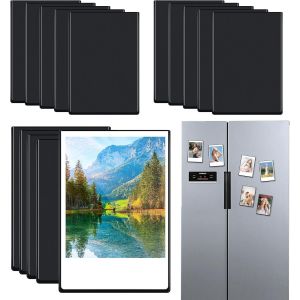 KALANKA-15 mini cadres photo magn&eacute;tiques de 9,3 x 6,3 cm, petits cadres magn&eacute;tiques pour photos, aimants de r&eacute;frig&eacute;rateur, pochettes pour photos, cartes postales, couleur noir - Neuf