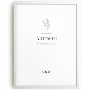 ERYI-® Cadre Photo Bois Blanc 30X40Cm | Cadre Avec Verre Acrylique Transparent 30 X 40 Cm | Grand Tableau 30X40 | Mural Salon, Chambre, Décoration Dessin, Diplôme Ou Cadeau D`Anniversaire - Neuf