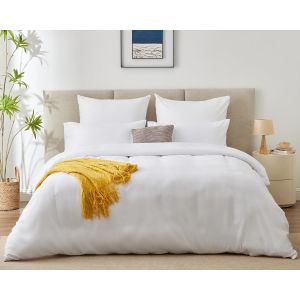 Tianyi-Housse De Couette 220x240 Cm Avec 2 Taies D'oreiller 65x65 Cmparure De Lit 2 Personnes Pour Lit 180x200 Avec Fermeture Éclair Sets De Housse Couette En Microfibre, Blanc 220 X 240 240x220 - Neuf