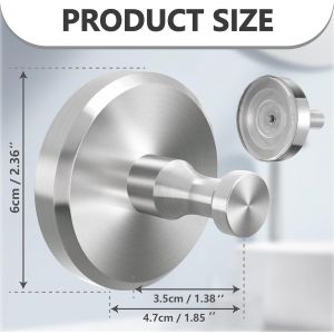 Cmjaagur-Lot De 4 Crochets Muraux &Agrave; Ventouse En Acier Inoxydable - Crochets Pratiques Avec Ventouses Pour Salle De Bain Et Cuisine - Porte-Serviettes Sans Per&ccedil;age - Charge Imale 11 Lb (Argen[M919] - Neuf