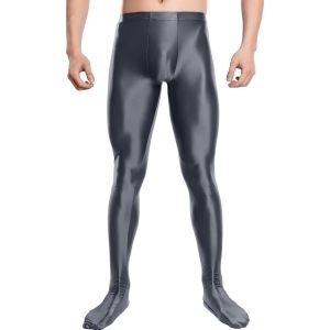 Legging Musculation Homme Huil&eacute;e Brillant Pantalon Moulant Sport Collant &Eacute;lastique Pour Fitness Gym M-Xxl - Neuf