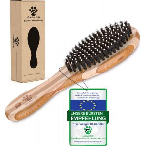Jgd-Brosse Combin&eacute;e En Bambou Pour Chien Et Chat I Lissage Et D&eacute;m&ecirc;lage I Court &iquest; Convient Pour Pelage Moyen I Peigne Pour Chien Pour Sous-Poil I + Manuel D'entretien Gratuit (Fran&ccedil;ais Non Garanti) - Neuf