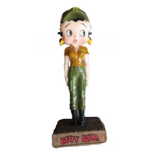 Figurine De Collection Betty Boop Soldat En Tenue Militaire Statuette 15x6cm - Neuf
