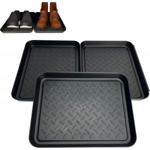 Kgabery-Lot De 3 Plateaux À Chaussures Lavables En Plastique Pour Intérieur Et Extérieur,Armoire À Chaussures Et Garde-Robe,Tapis De Nourriture Pour Animaux Domestiques,Plateau De Jardin,Bac - Neuf